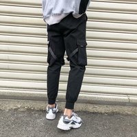 Wstążki Harem Joggers męskie spodnie bojówki Streetwear 2022 hip-hopowe casualowe kieszenie spodnie do biegania męskie modne spodnie Harajuku 3